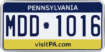 PA license plate MDD1016