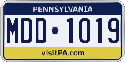 PA license plate MDD1019