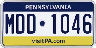 PA license plate MDD1046