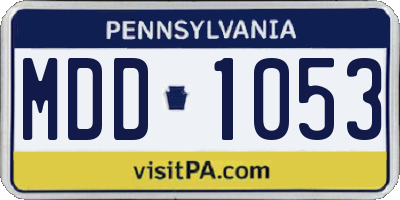 PA license plate MDD1053