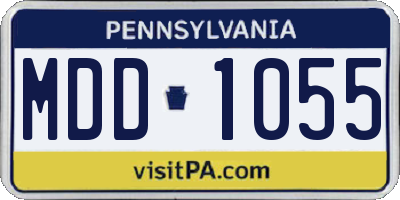 PA license plate MDD1055