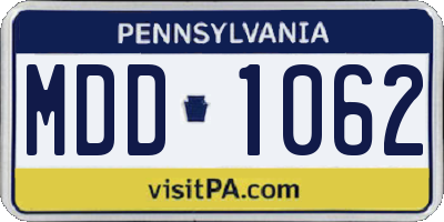 PA license plate MDD1062