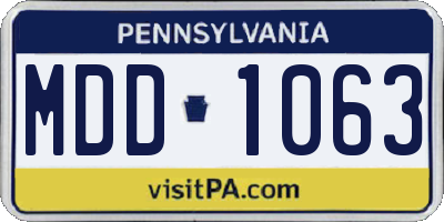 PA license plate MDD1063