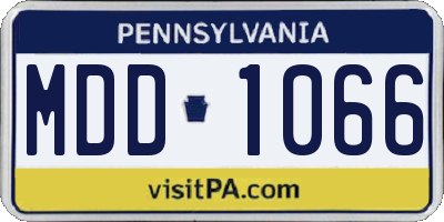 PA license plate MDD1066