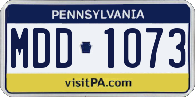PA license plate MDD1073