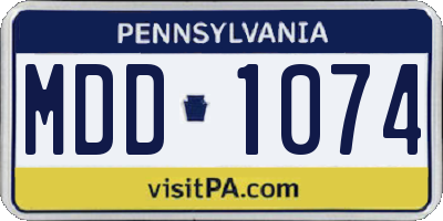 PA license plate MDD1074