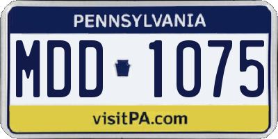 PA license plate MDD1075