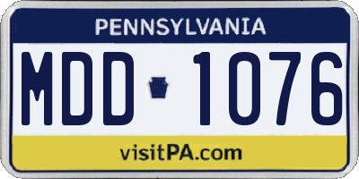 PA license plate MDD1076