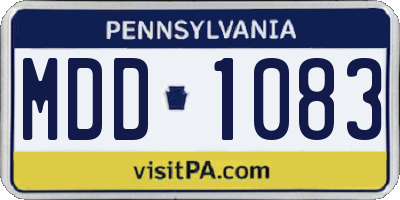 PA license plate MDD1083