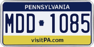 PA license plate MDD1085