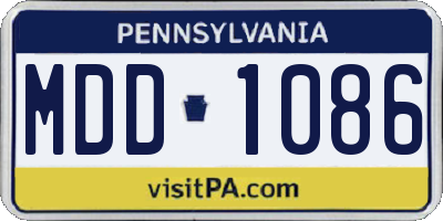 PA license plate MDD1086