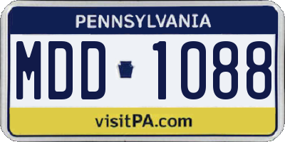 PA license plate MDD1088