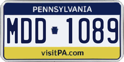 PA license plate MDD1089
