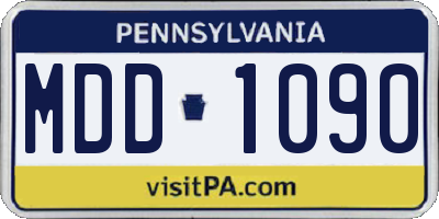 PA license plate MDD1090