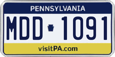 PA license plate MDD1091