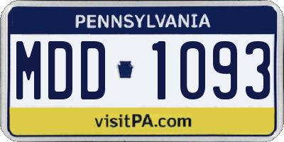 PA license plate MDD1093
