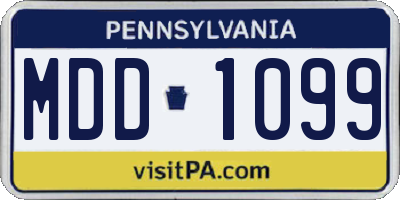 PA license plate MDD1099
