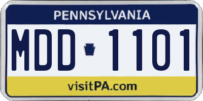 PA license plate MDD1101