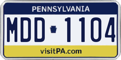 PA license plate MDD1104