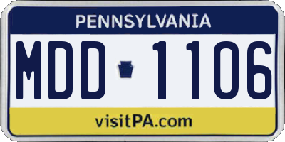 PA license plate MDD1106