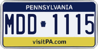 PA license plate MDD1115