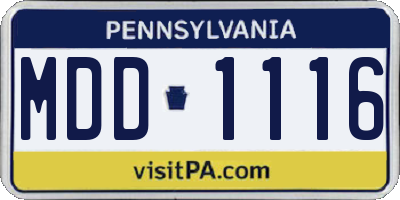 PA license plate MDD1116