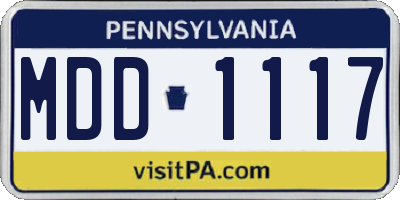 PA license plate MDD1117