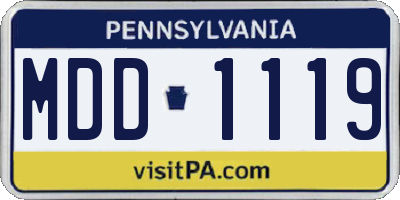 PA license plate MDD1119