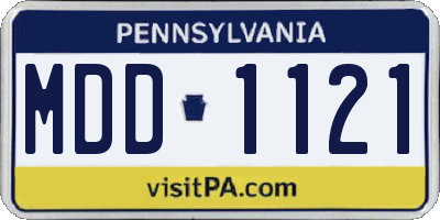 PA license plate MDD1121