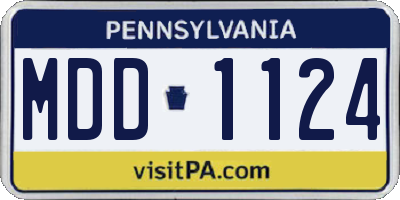PA license plate MDD1124