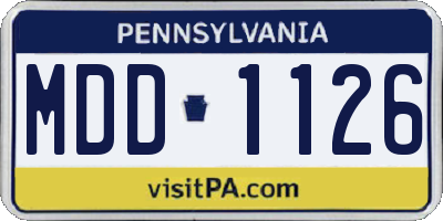 PA license plate MDD1126