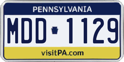 PA license plate MDD1129