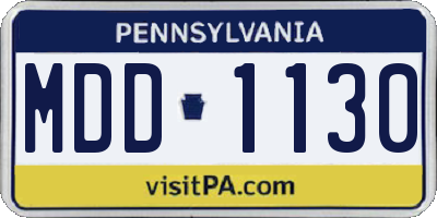 PA license plate MDD1130