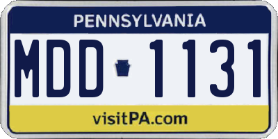 PA license plate MDD1131