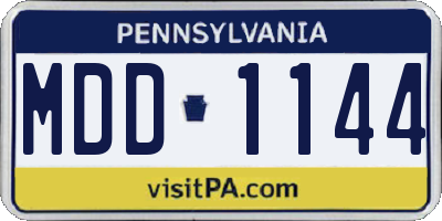 PA license plate MDD1144