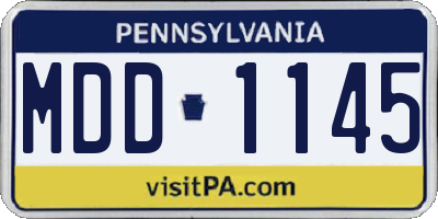 PA license plate MDD1145