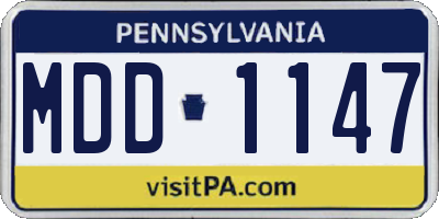 PA license plate MDD1147