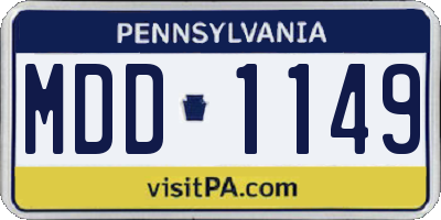 PA license plate MDD1149