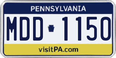 PA license plate MDD1150