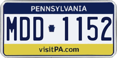 PA license plate MDD1152