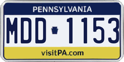 PA license plate MDD1153