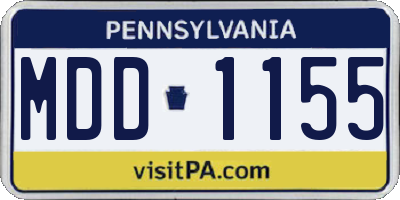 PA license plate MDD1155