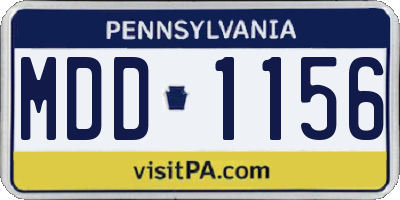 PA license plate MDD1156
