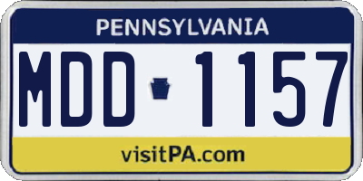 PA license plate MDD1157