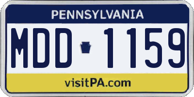 PA license plate MDD1159