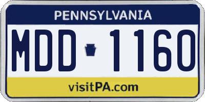 PA license plate MDD1160