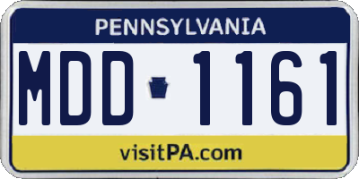 PA license plate MDD1161