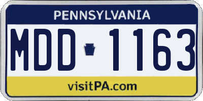 PA license plate MDD1163