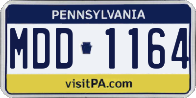 PA license plate MDD1164
