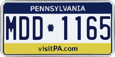 PA license plate MDD1165